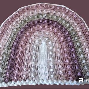 RAINBOW CROCHET BOHO BLANKET IN PINKS BABY SHOWER GIFT